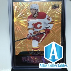 2020-21 Upper Deck Extended Orange Dazzler Elias Lindholm #DZ-105 Flames